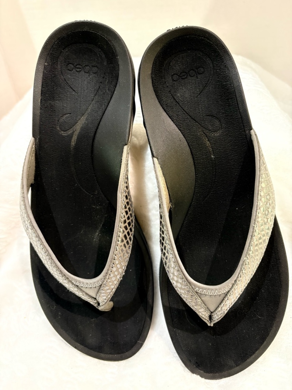 ABEO WOMAN’S PEWTER ALEA B.I.O. SYSTEM THONG SANDALS SIZE 8N
IN BOX - Picture 2 of 14